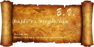 Bajári Virgínia névjegykártya
